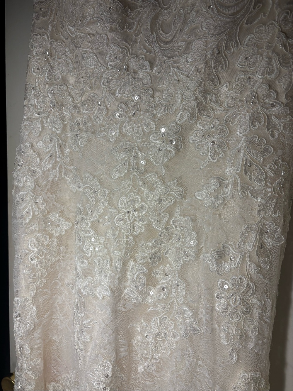 Cocomelody Lace Wedding Dress Sweetheart Illusion Back Layered A-Line Train - Picture 11 of 12
